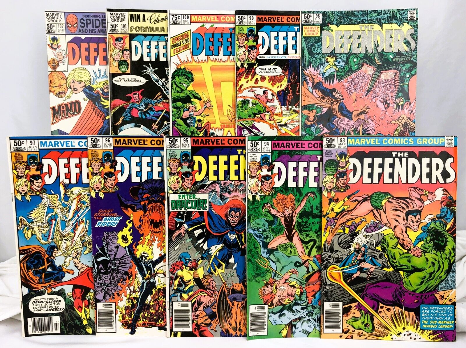 Defenders #93-102 (1981, Marvel) 10 Issue Lot