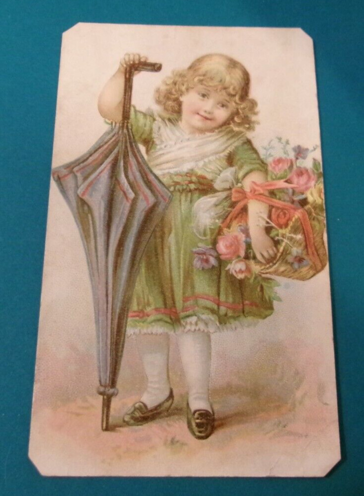 ANTIQUE VICTORIAN TRADE CARD COLORFUL SCRAPBOOK CRAFTS BAKERY