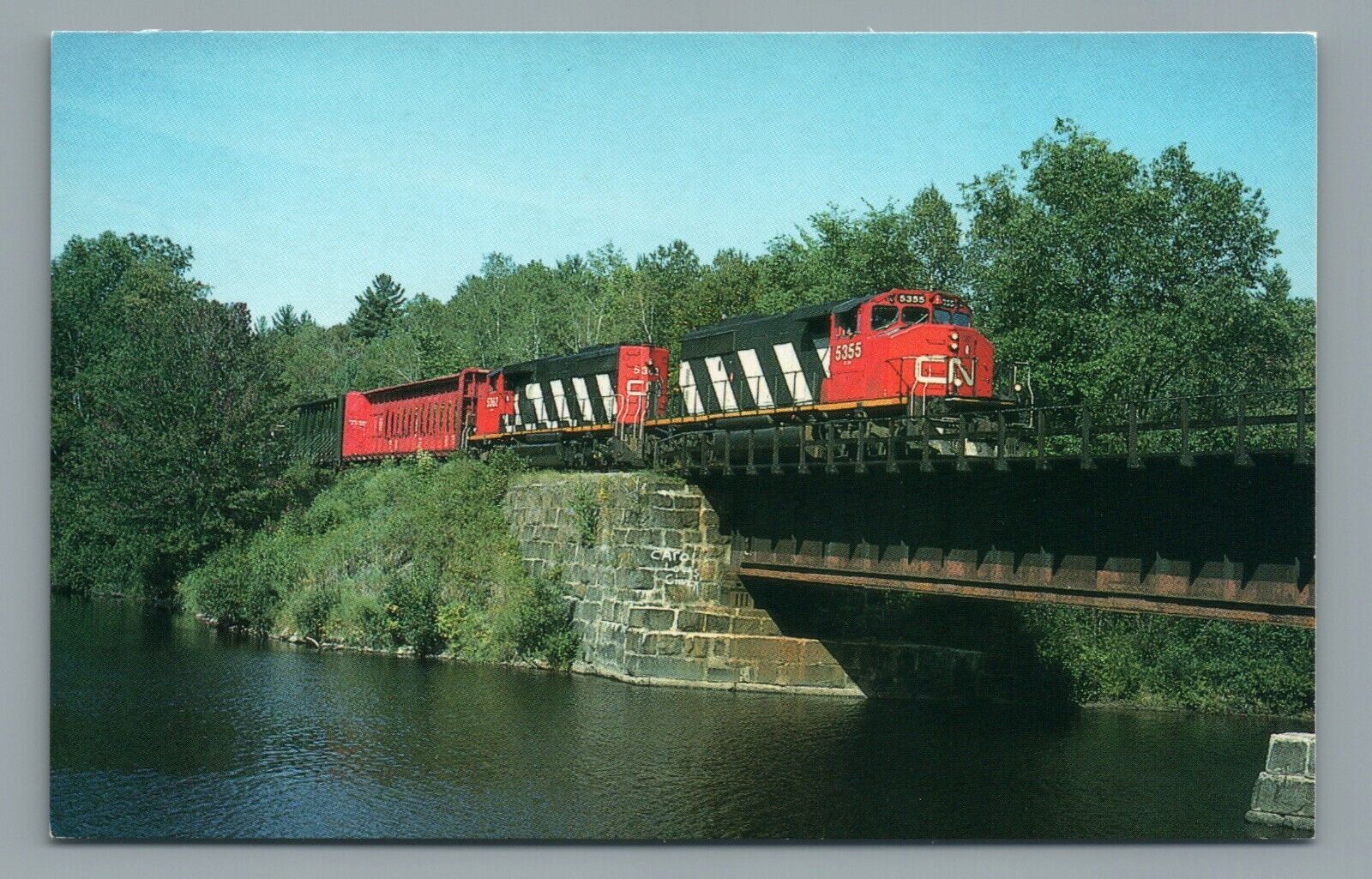 Canadian National GP40-2 #5355 #5362 CN Cowl Style Train Locomotive Postcard
