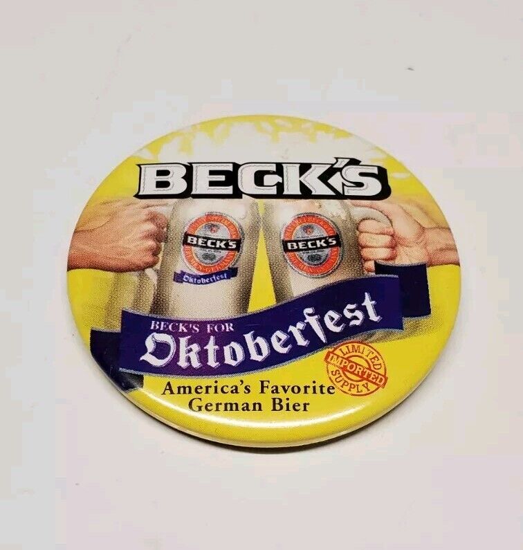 VTG ( BECK\'S for Oktoberfest ) America\'s Favorite German Beer Button / Pin Back.
