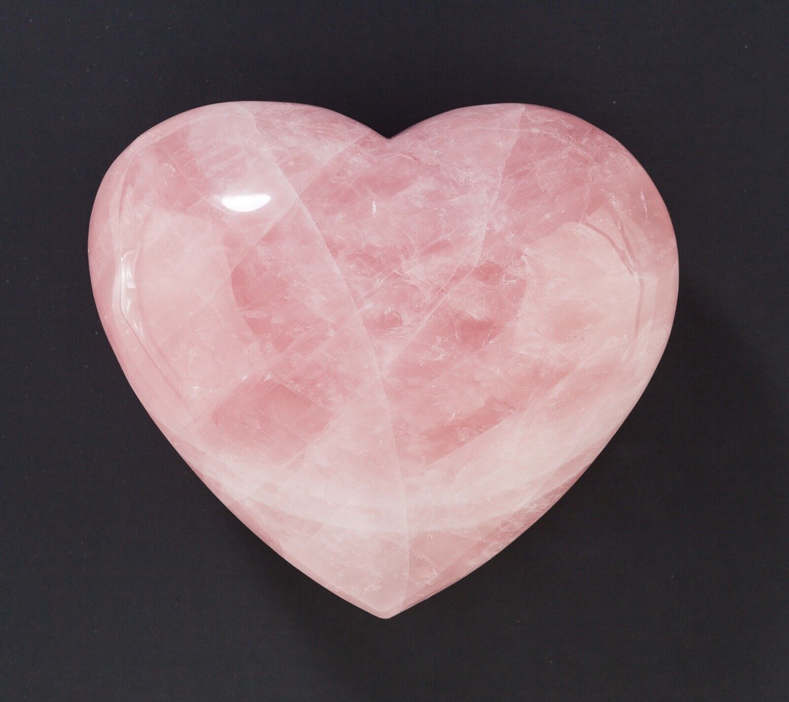 Rose Quartz Heart Polished Crystal Love Pink Natural Stone 5.56” 3.57lb. H1453