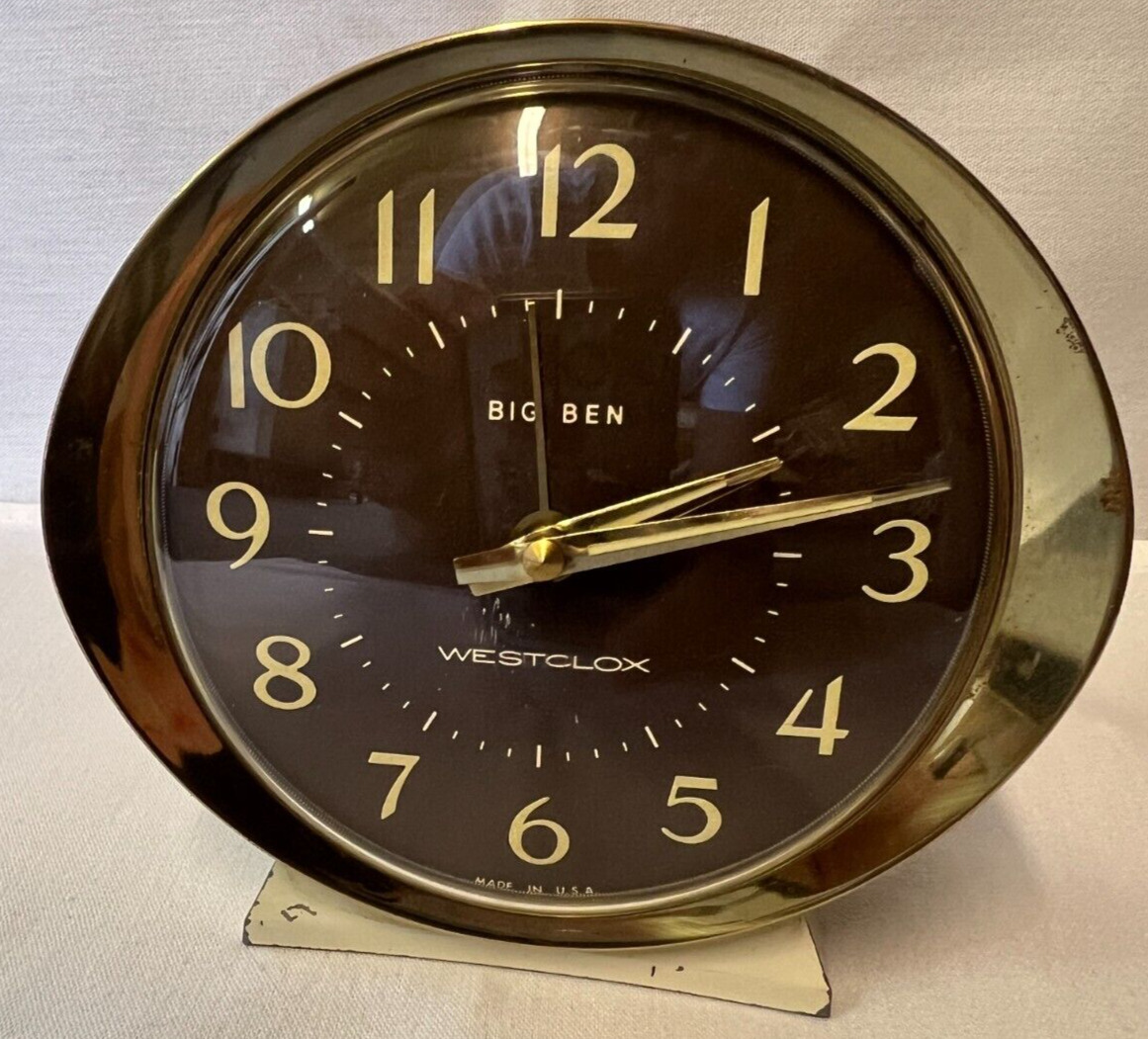 Vintage Big Ben Westclox Alarm Clock Windup  Model 53647 MCM Mid century Modern