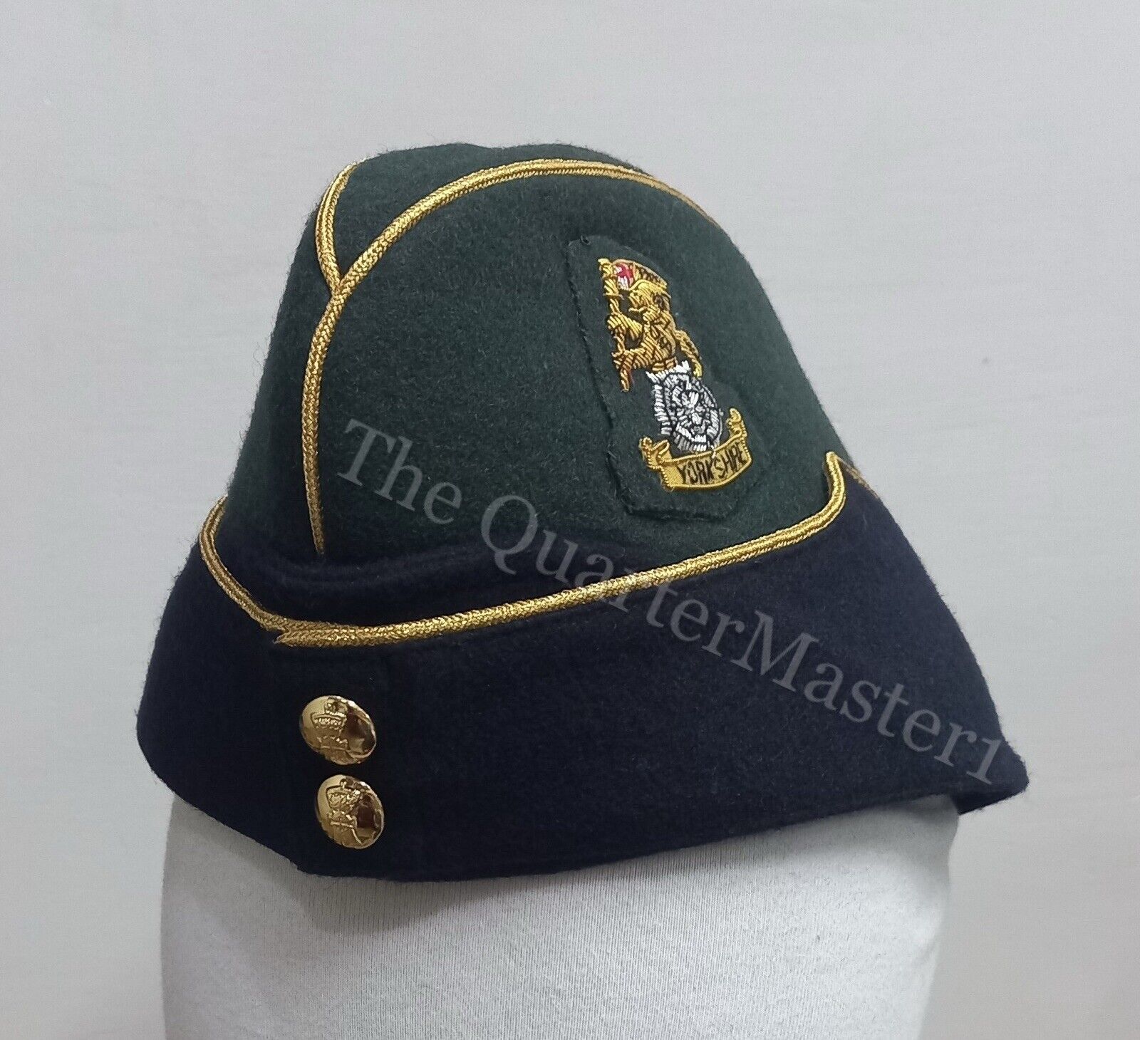 Yorkshire Regiment Officer\'s Side Hat /Cap 100% Wool /Melton (Brand New)