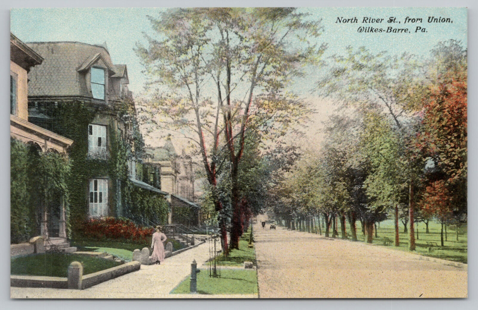 Wilkes Barre Pa Pennsylvania - View of North River Street - Postcard  circa 1915