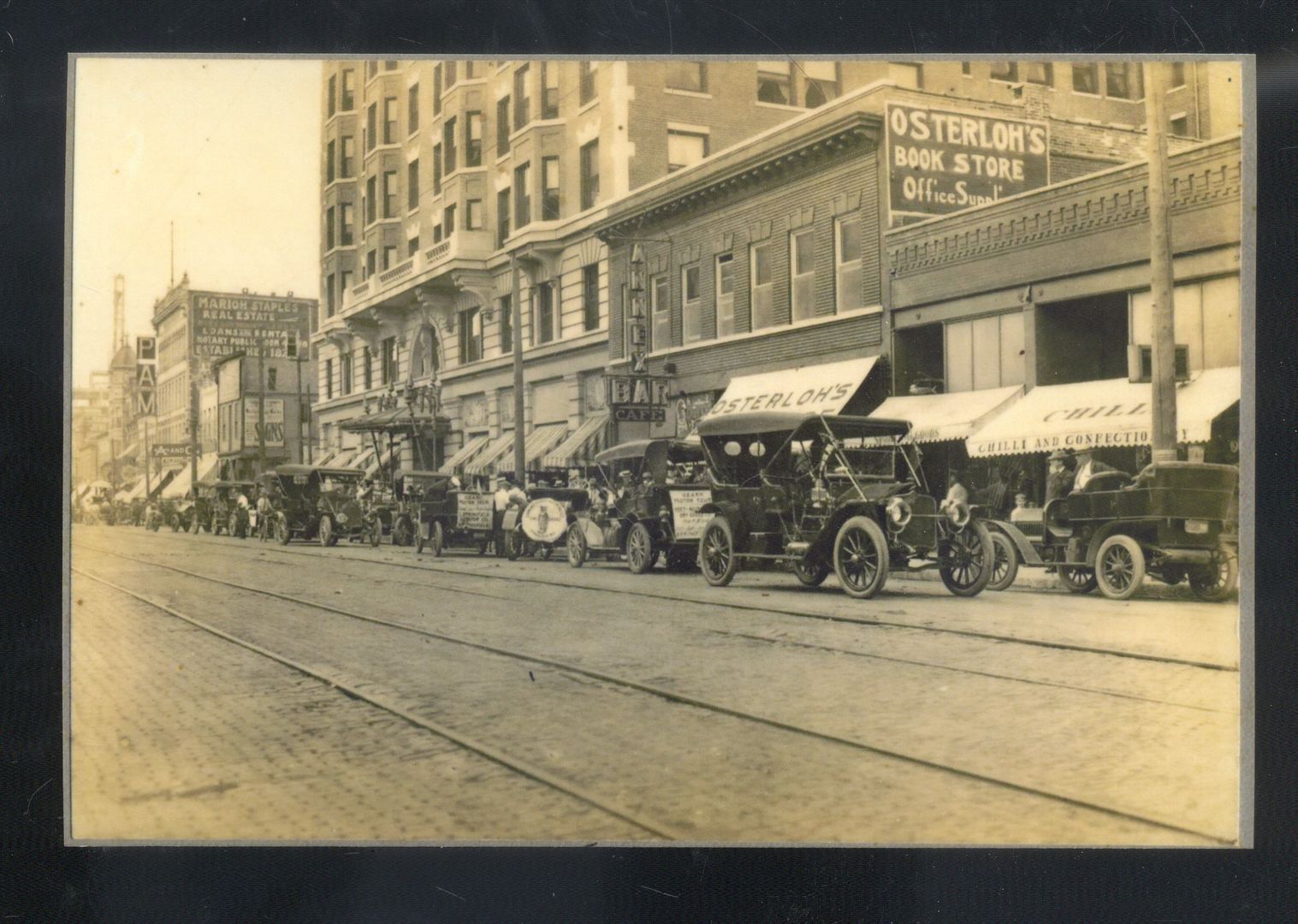 REAL PHOTO JOPLIN MISSOURI MO. 1919 AUTO TOUR DOWNTOWN POSTCARD COPY
