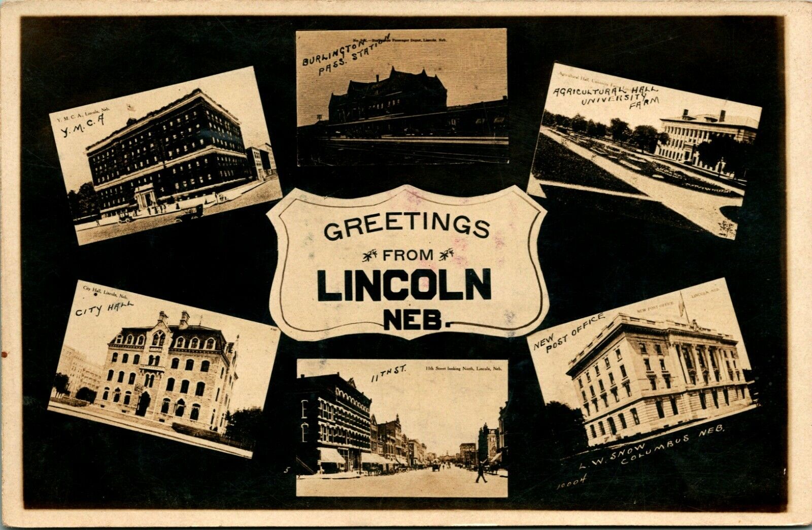 RPPC Multiview Buildings Greetings From Lincoln Nebraska NE 1910 Postcard D2