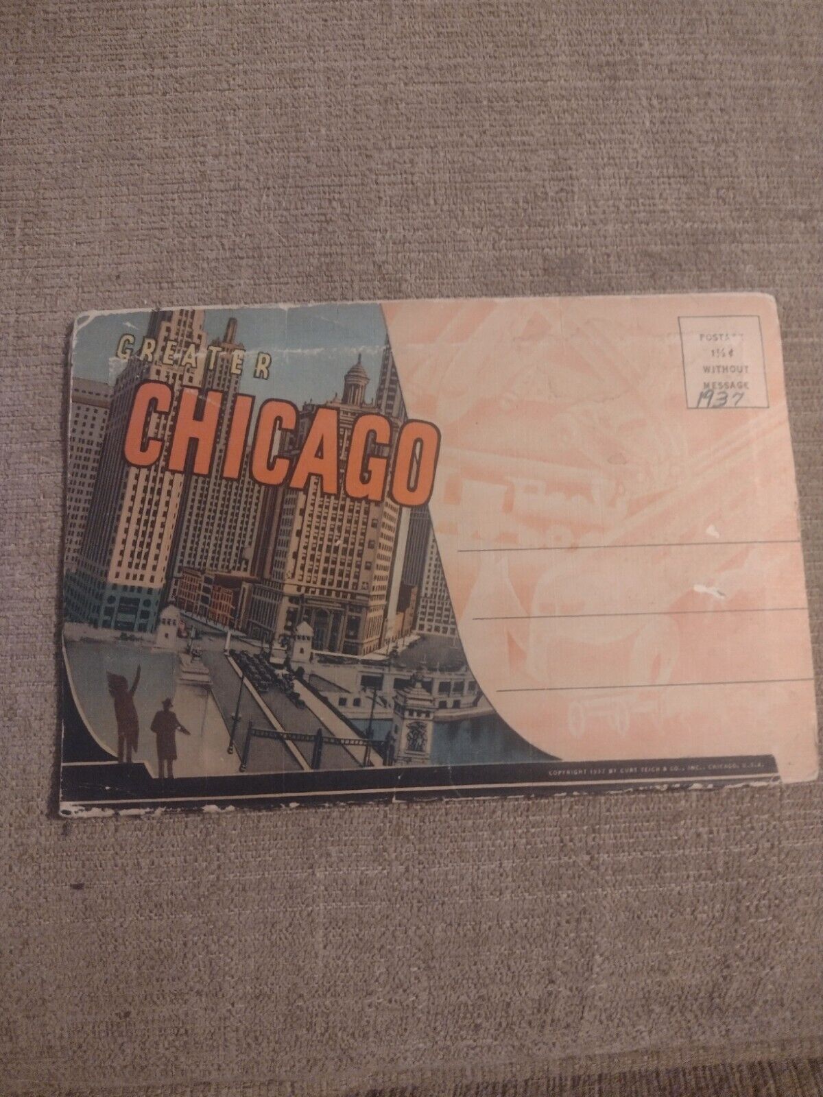 Vintage 1937 Greater Chicago Fold Out Souvenir Postcards