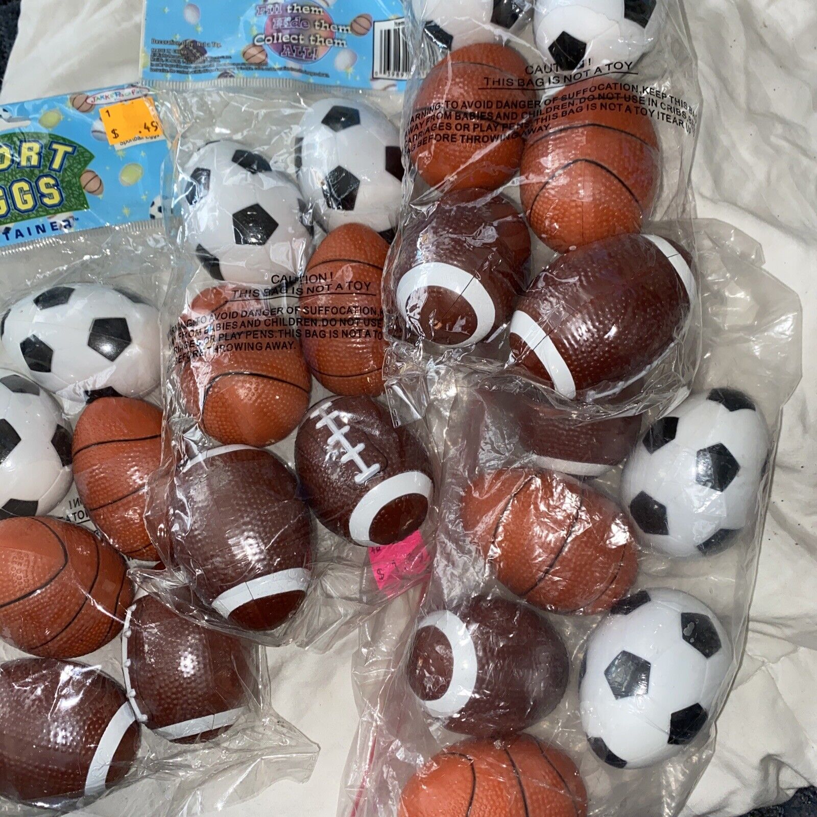 Easter Eggs Plastic Sports Balls Fillable 6 Per Pack 18 Eggs Soccer Football Bas