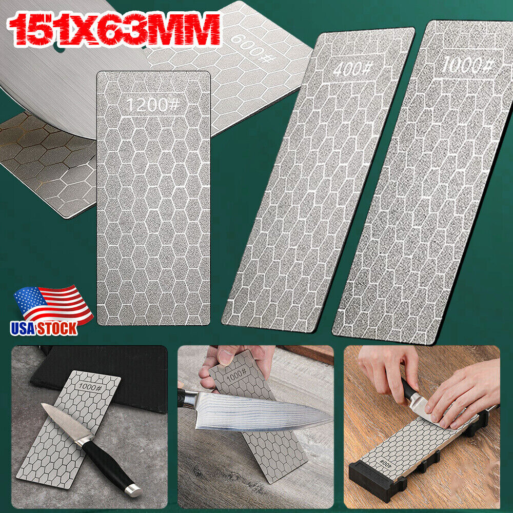 4pcs Diamond Knife Sharpener Sharpening Stone Honeycomb Grind Sharpener Kit US