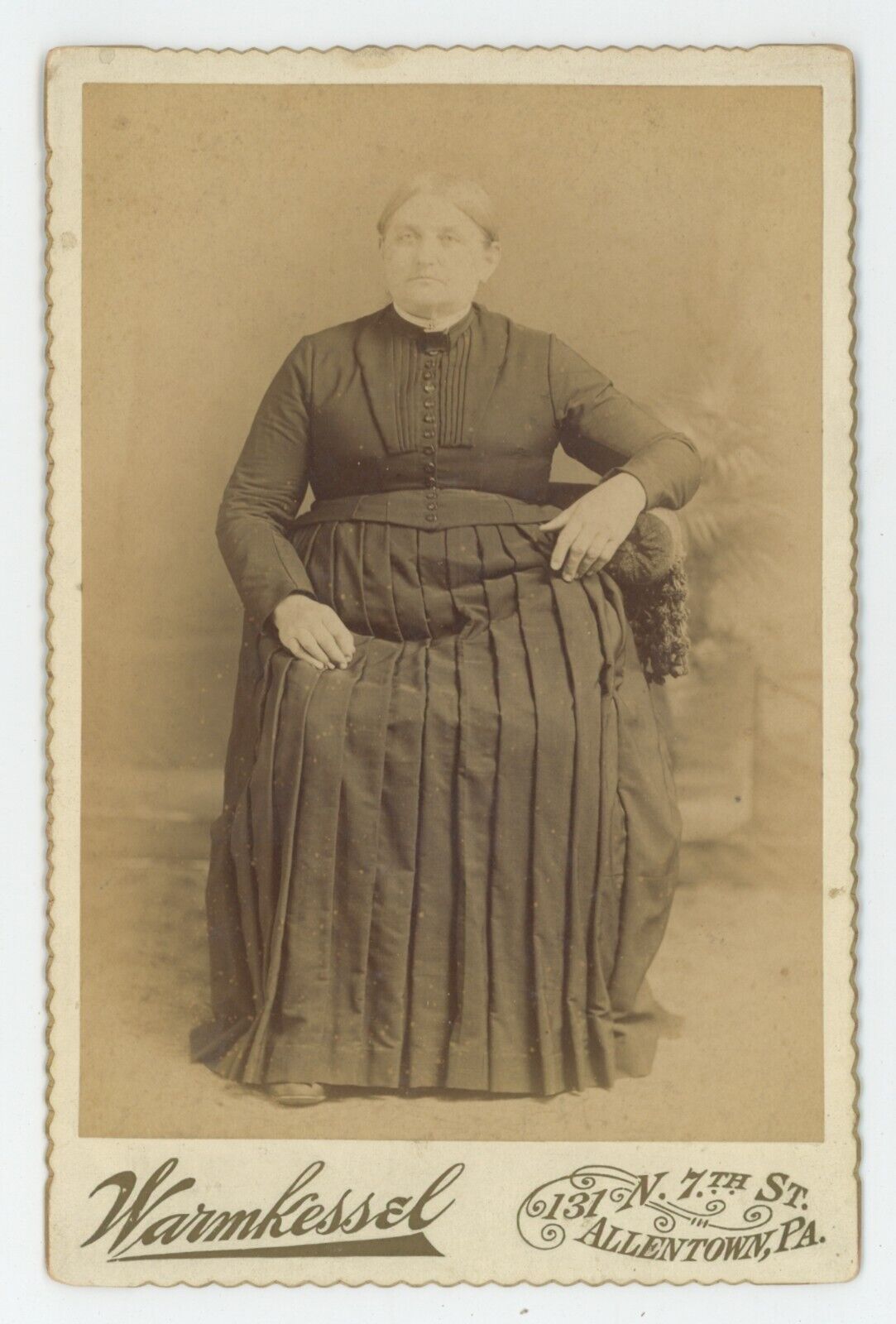 Antique c1880s ID'd Cabinet Card Older Woman Named Grandma George Allentown, PA