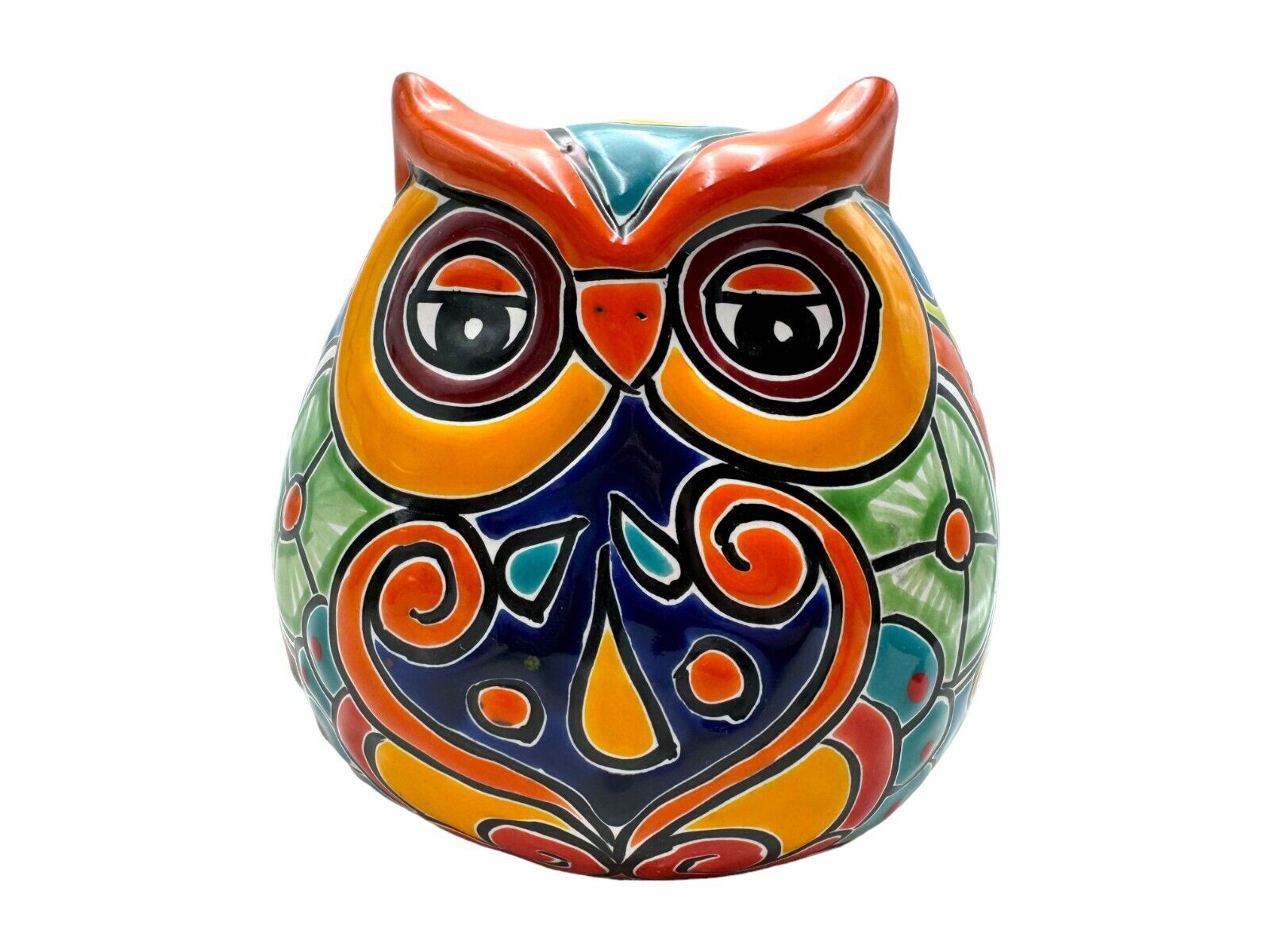 Talavera Owl Folk Art Mexican Pottery Home Decor Cute Animal Home Decor 6.75\