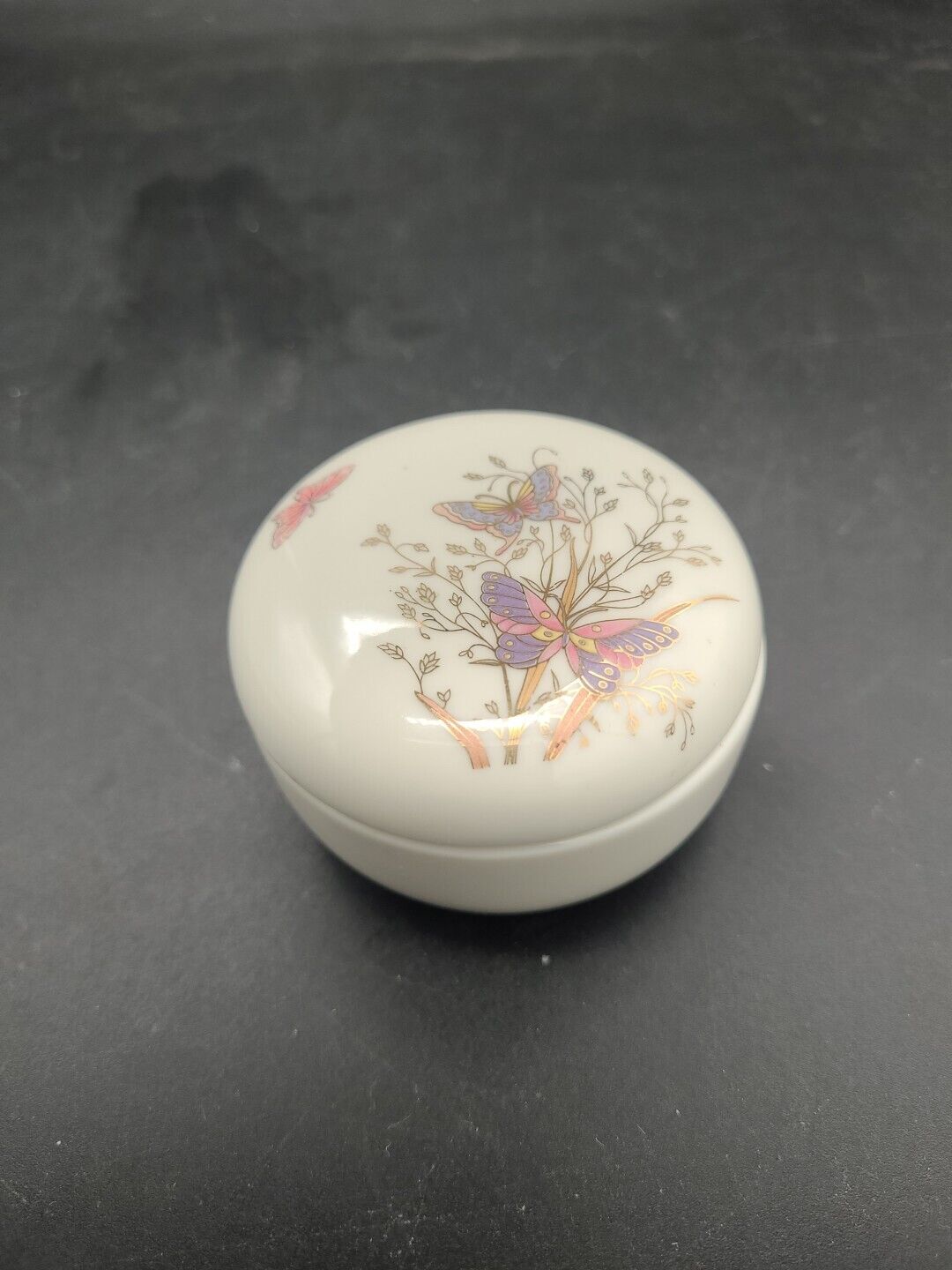 Vintage Takahashi San Francisco Porcelain Trinket Box Butterflies