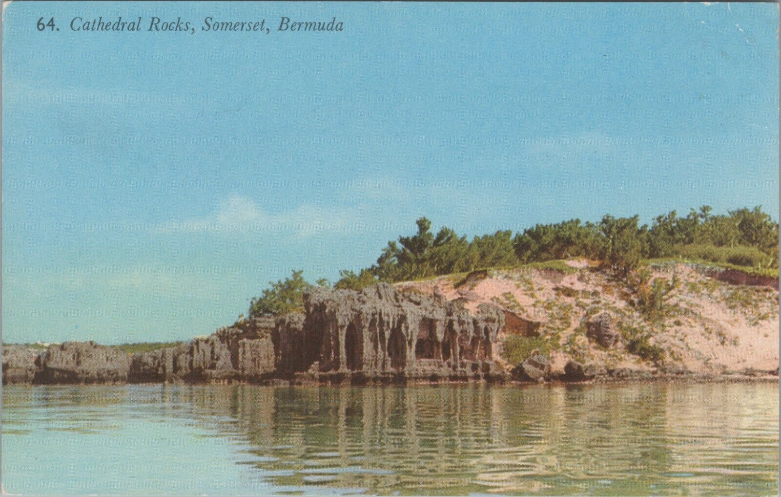 Cathedral Rocks Somerset Bermuda Scenic Lake Scene Chrome Vintage Post Card