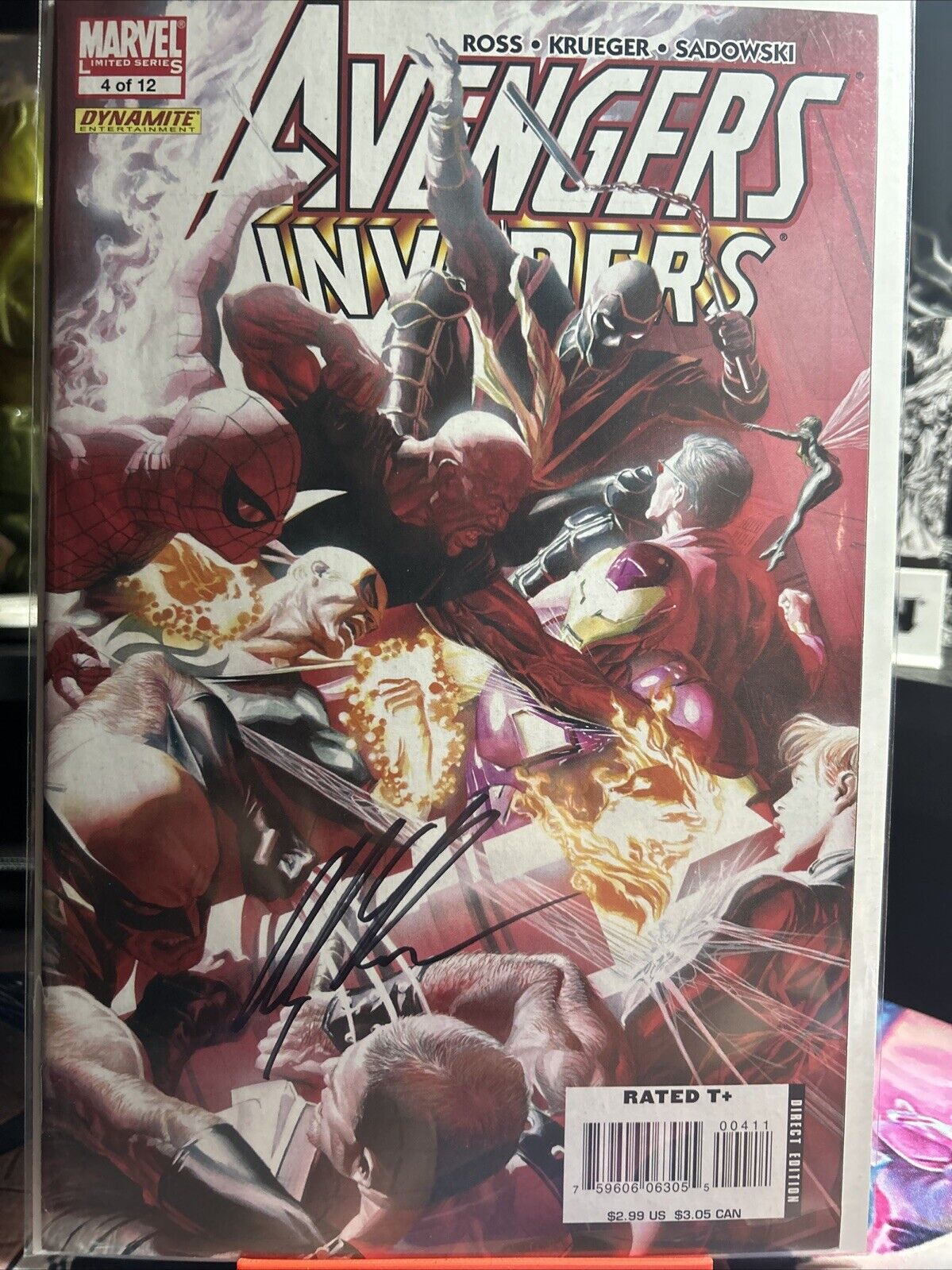  Alex Ross Signed Avengers Invaders #4 With COA