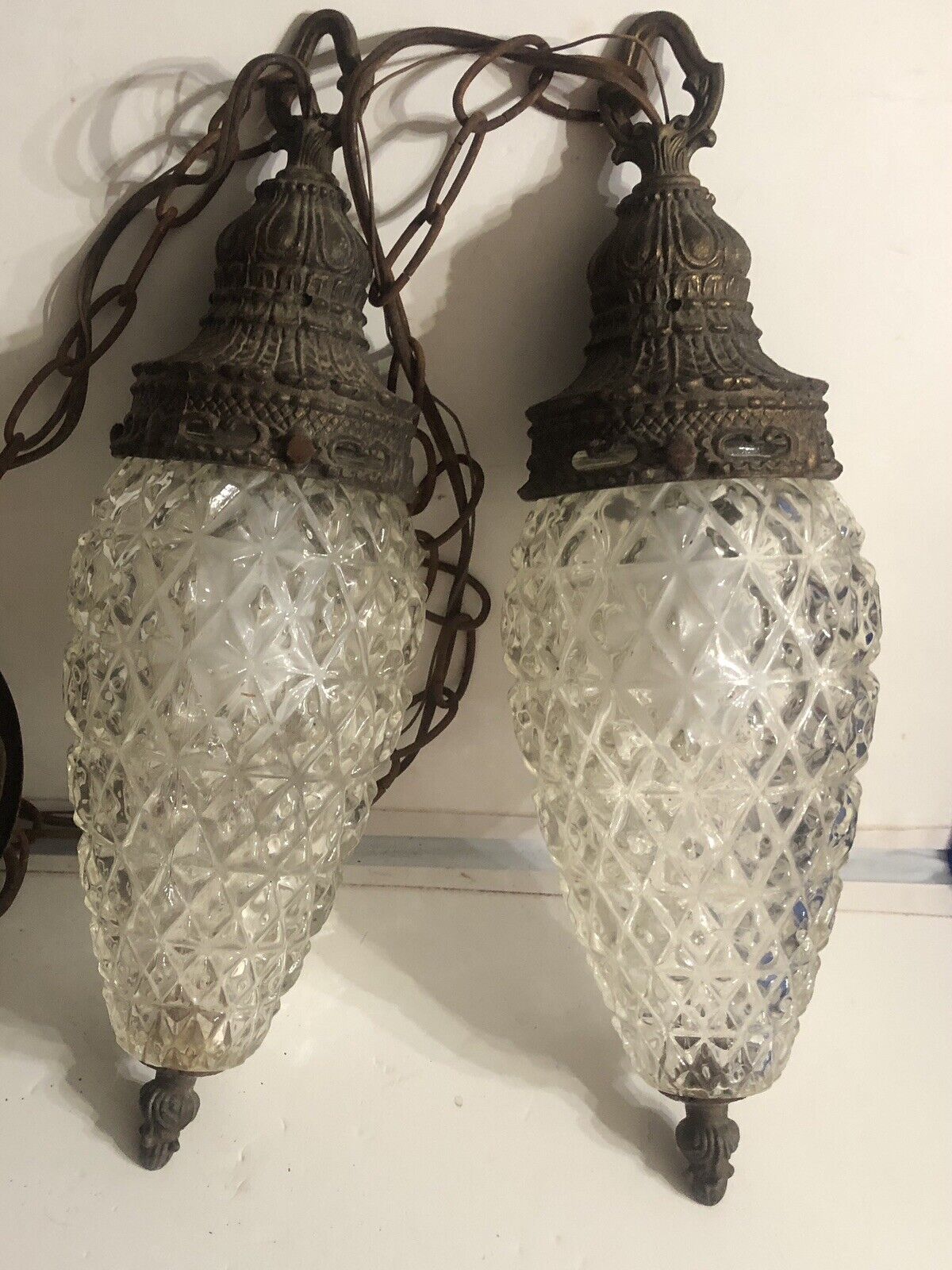 Vintage Double Pineapple Swag Lamps