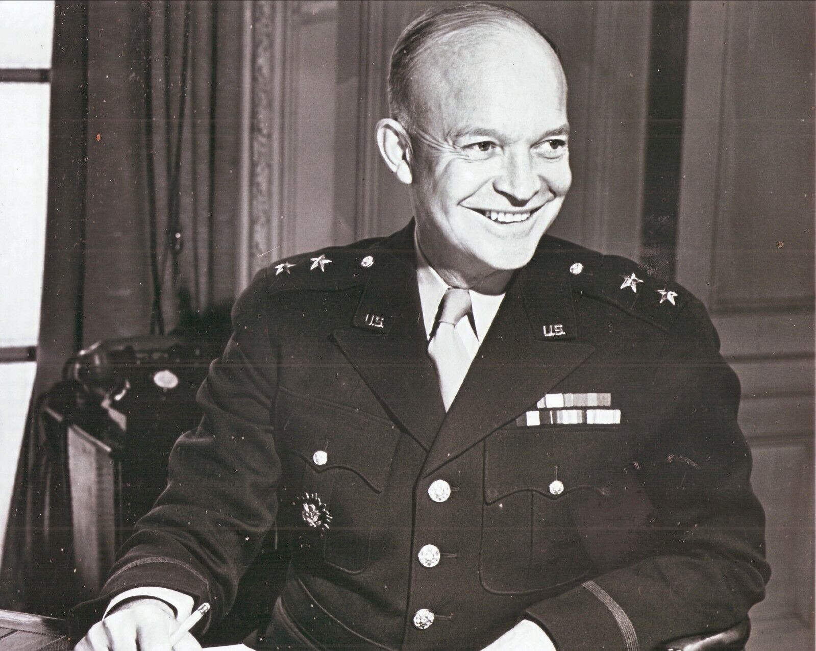 General Dwight D Eisenhower--US Army--Glossy 8x10 B&W Photo