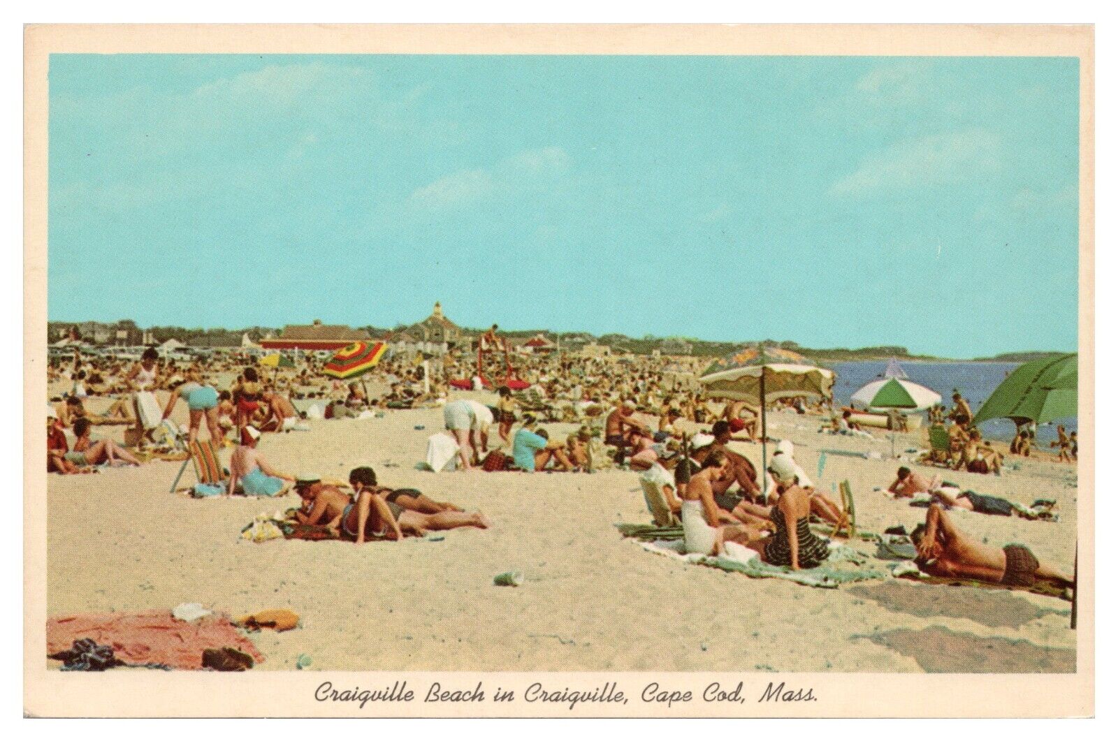 Vintage Craigville Beach Cape Cod Mass. Postcard Unposted Chrome