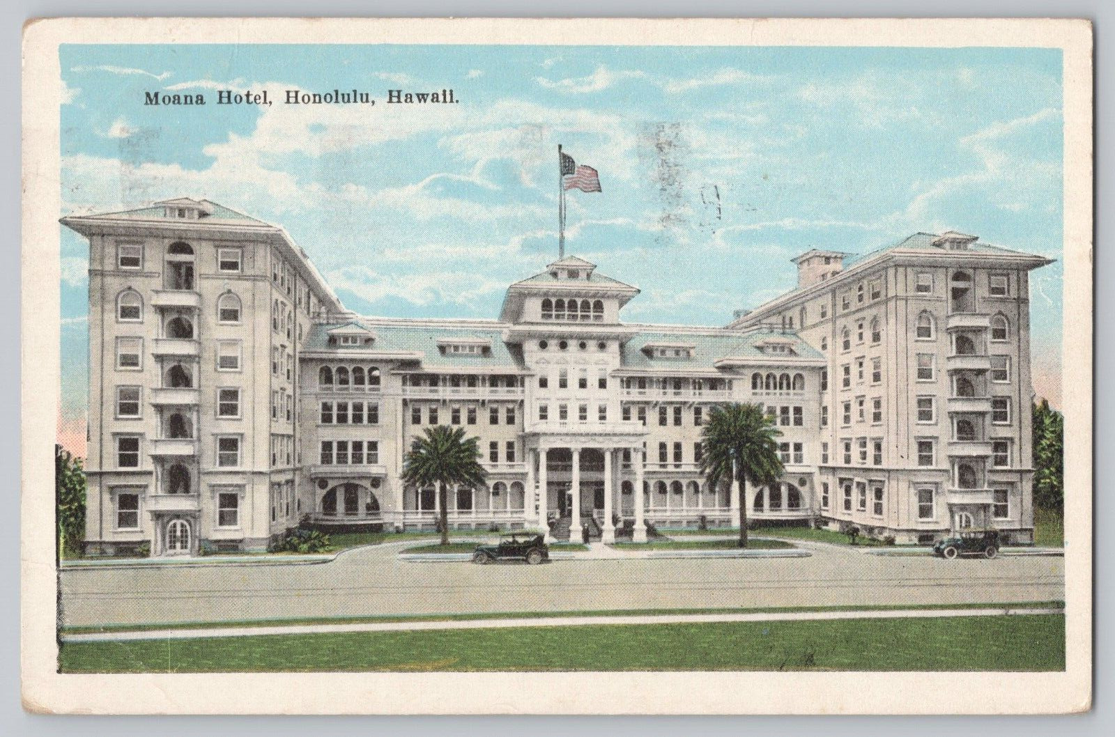 Moana Hotel Honolulu Postcard Hawaii Postmarked 1928