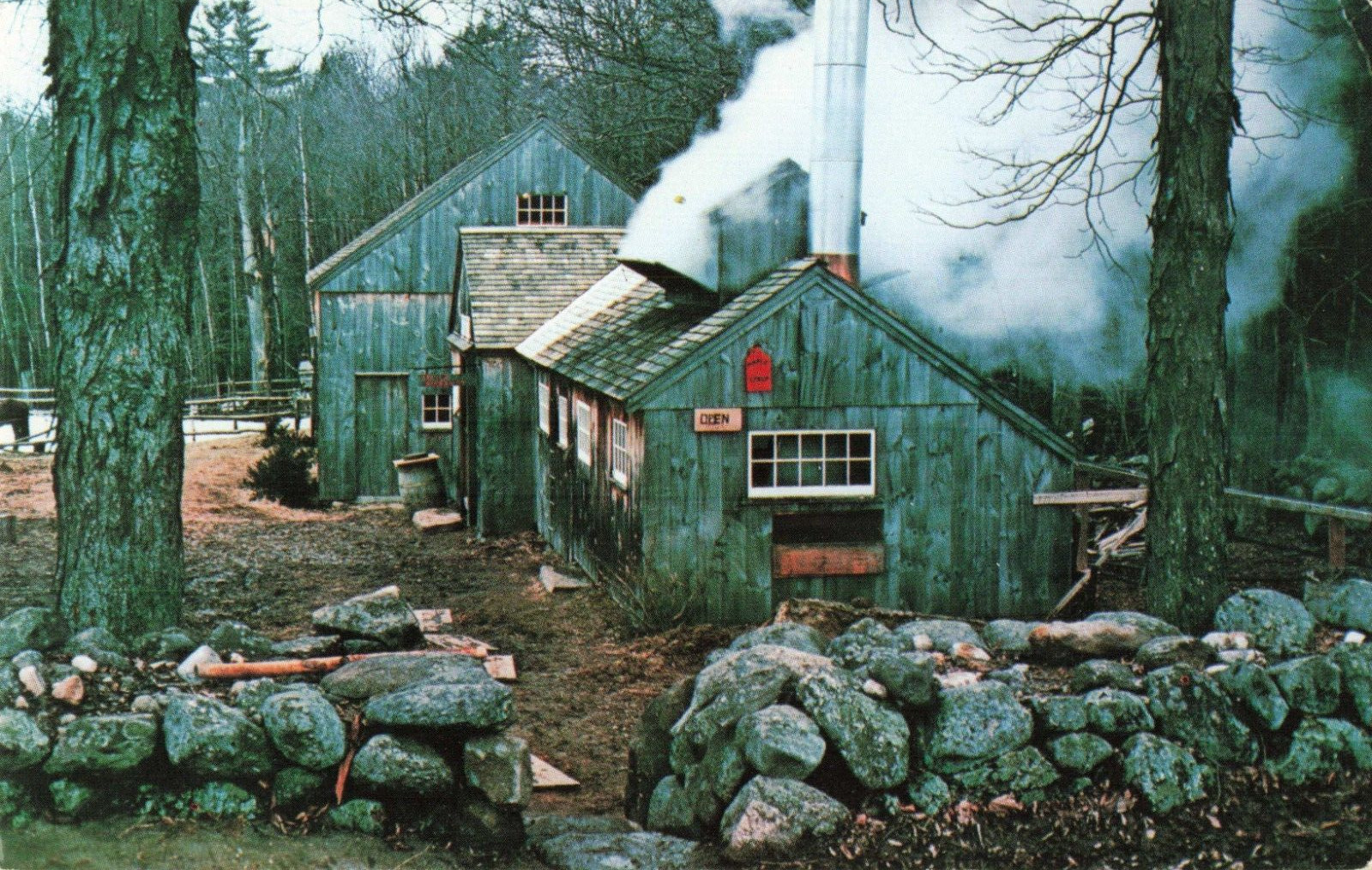 Jaffrey NH New Hampshire, Dan Johnson\'s Sugar House Advertising Vintage Postcard