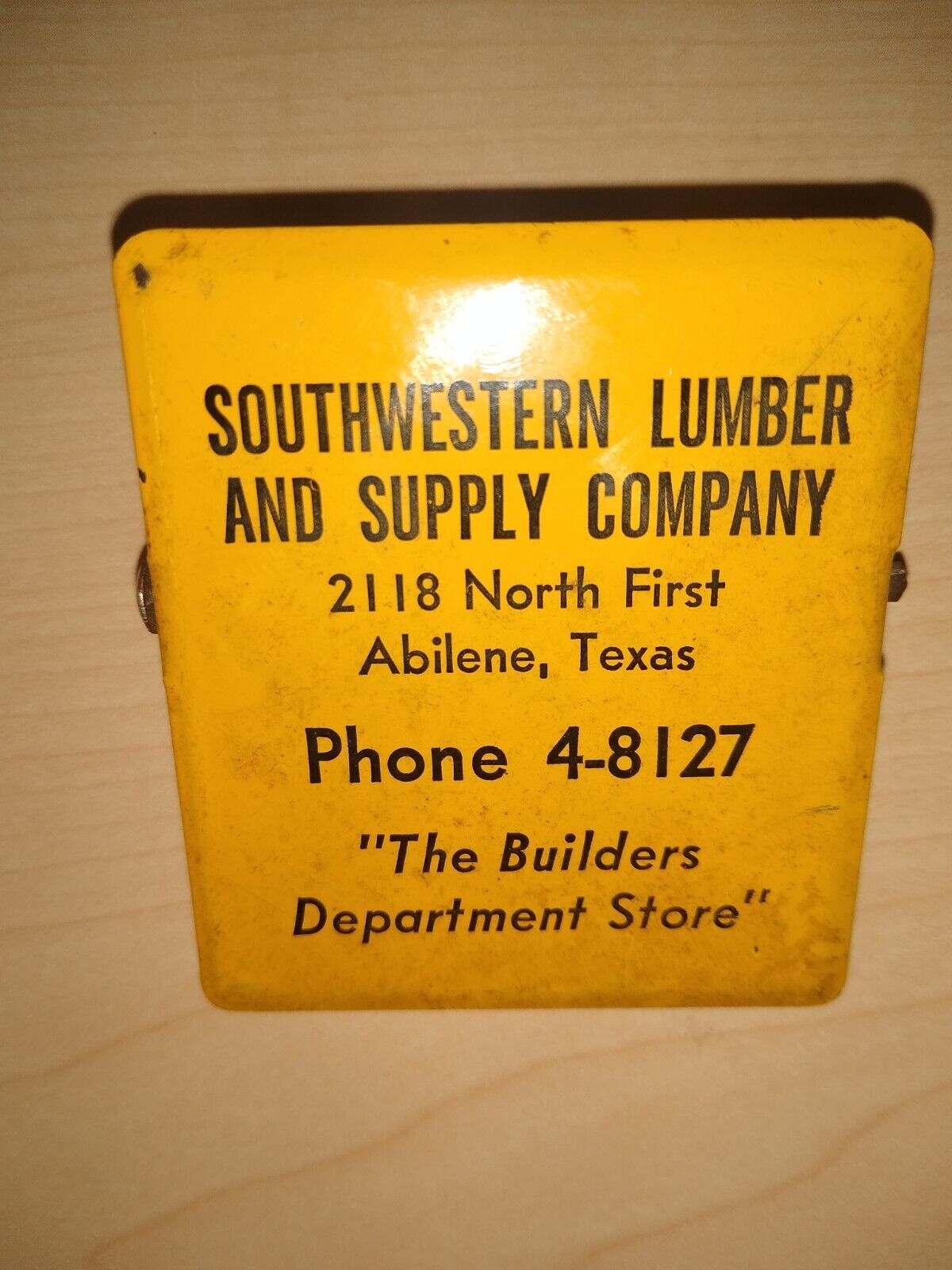 Vintage Southwestern Lumber Abilene Tx Advertising Metal Clip 50\'s? 60\'s?