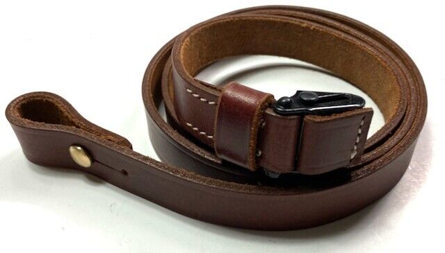 WWII GERMAN MP LEATHER CARRY SLING-BROWN LEATHER