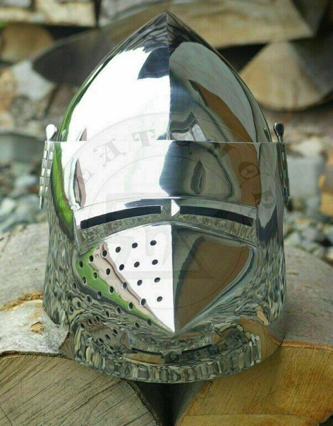 Medieval New Battle Ready Armor Knight Pig Face Helmet Armor Crusader Helmet