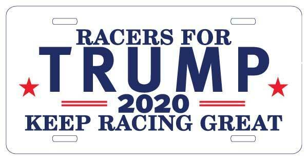 Racers for TRUMP 2020 - Drag racers, oval dirt track Aluminum License Plate