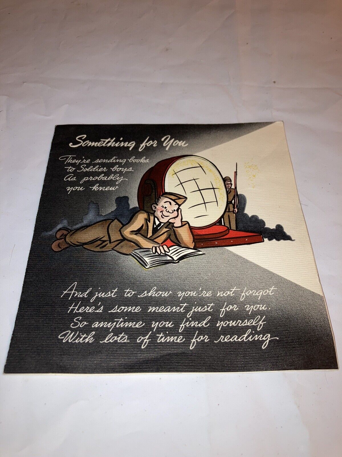 Hallmark Hall Brothers 1944 WWII War Soldier Just Because Pop Up Greetings Card