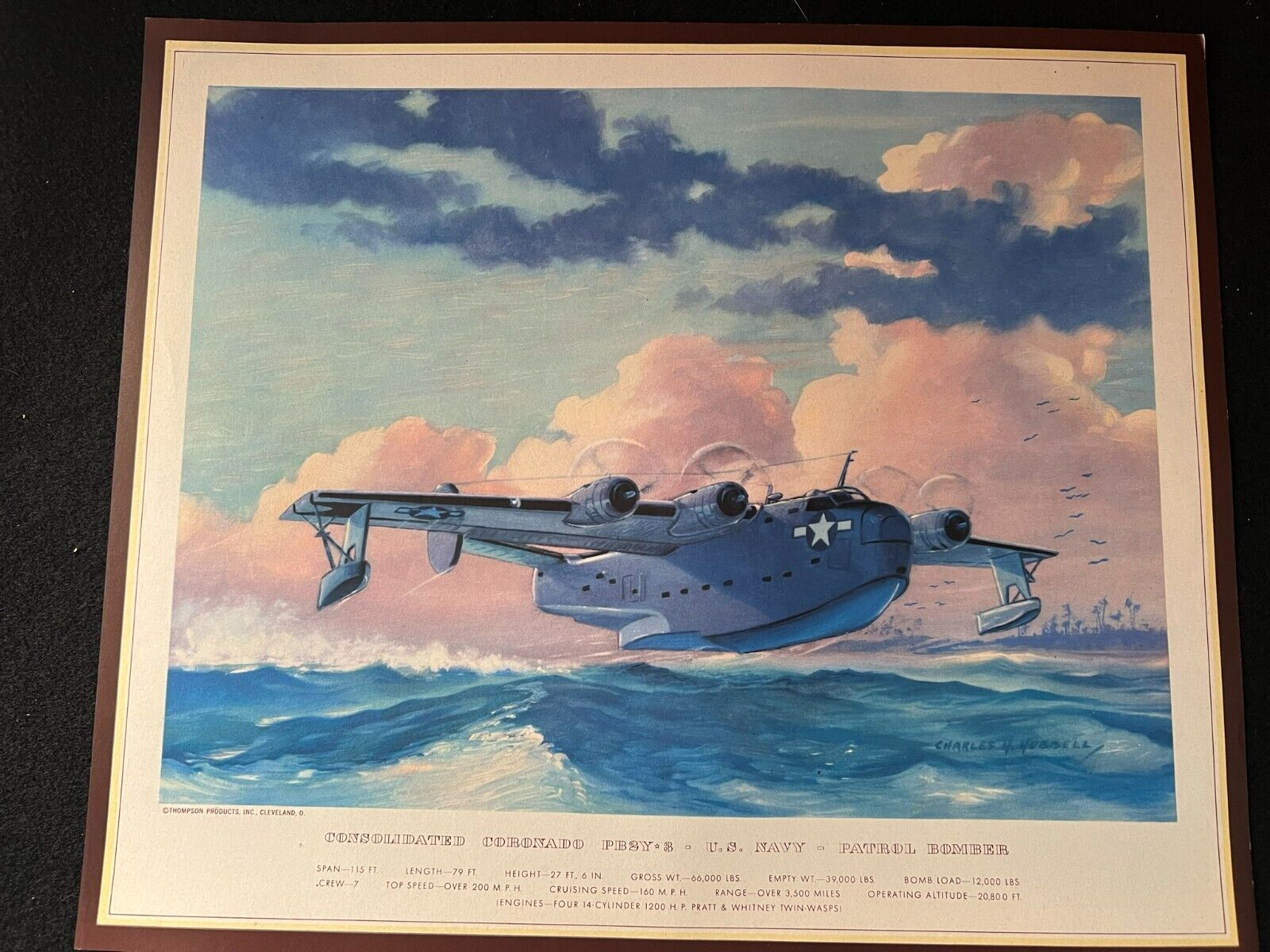 Consolidated Coronado PB2Y-3 US Navy  Vintage Print
