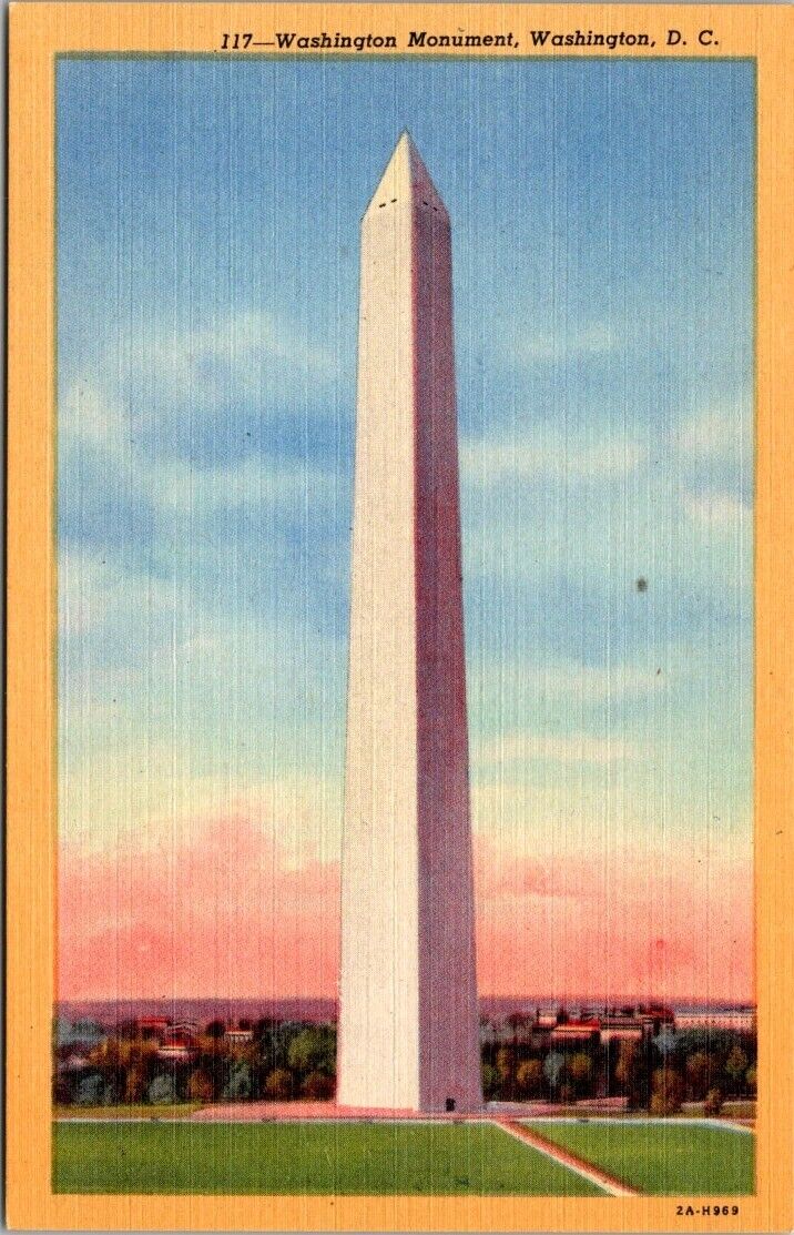 Washington Monument, Washington DC Vintage Antique Linen Unposted Unused