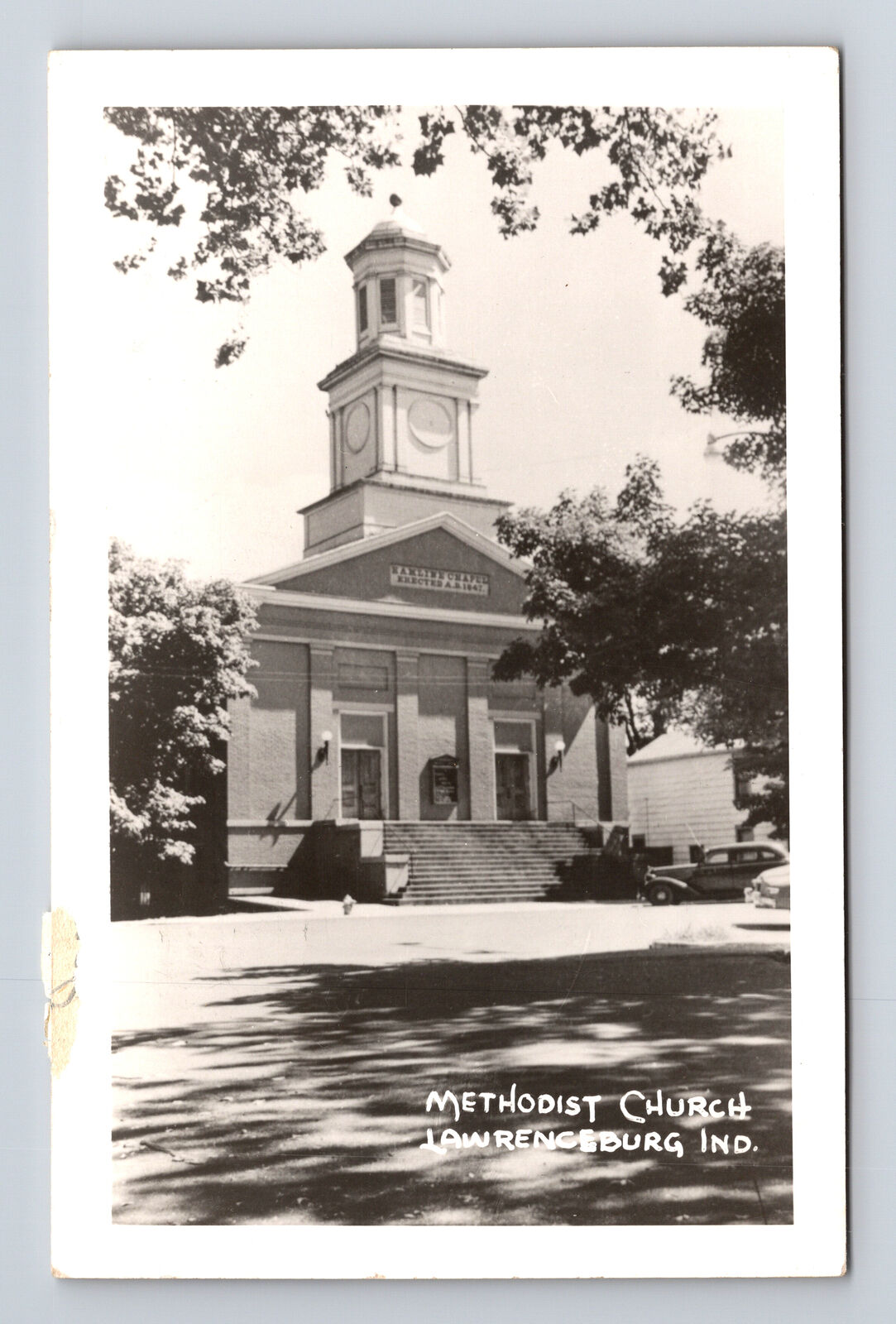 1963 RPPC Hamline Chapel Methodist Church Lawrenceburg IN Postcard