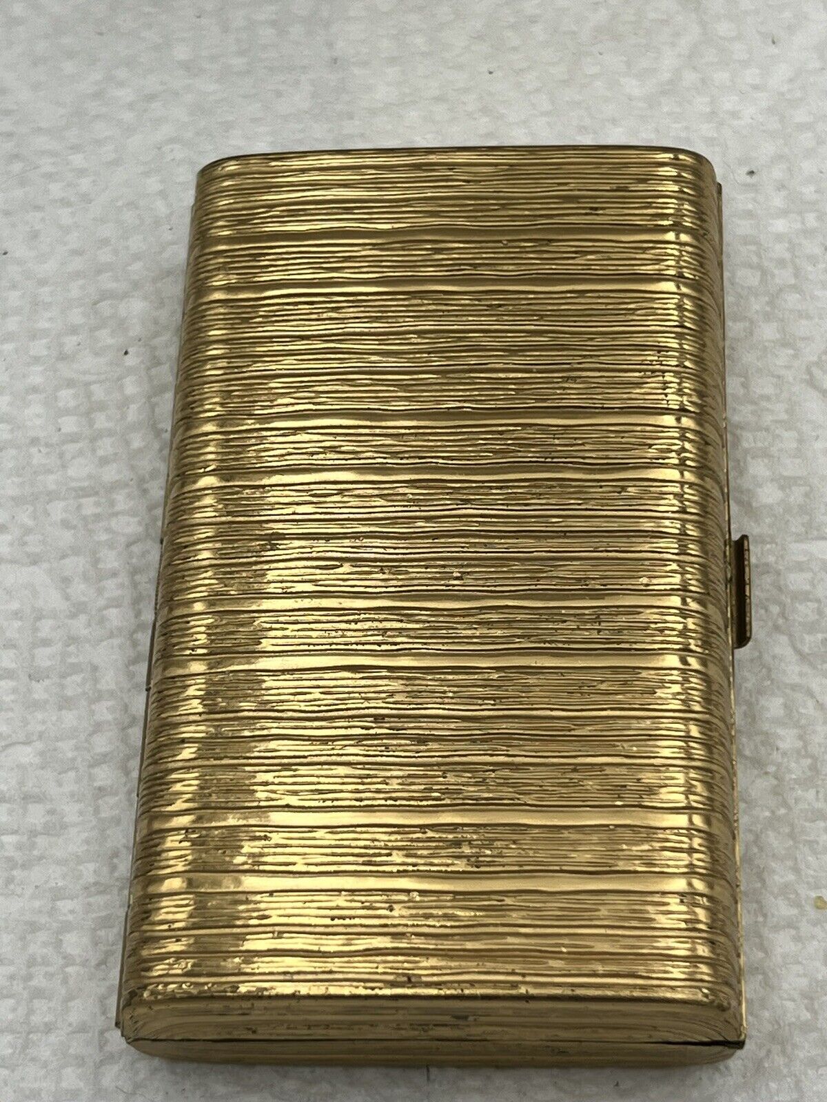 Vintage Evans Metal Cigarette Case Gold Tone  compact 50’s-60’s