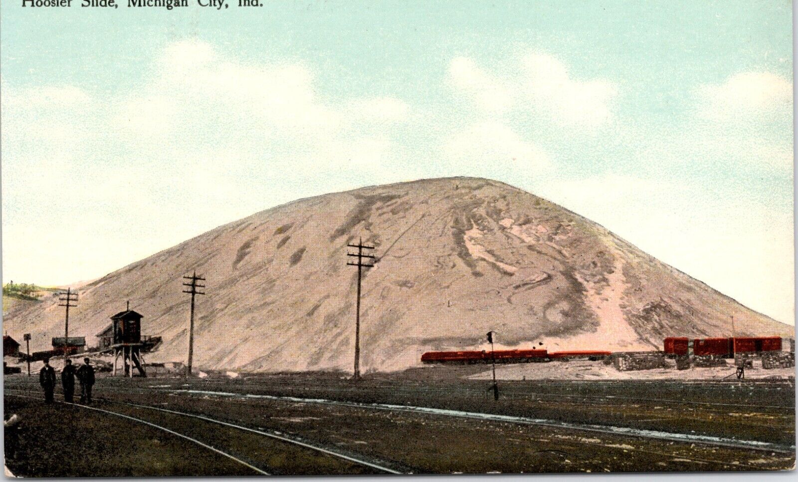 C.1910s Michigan City IN Hoosier Slide Rail Yard Track UNP Indiana Postcard A522