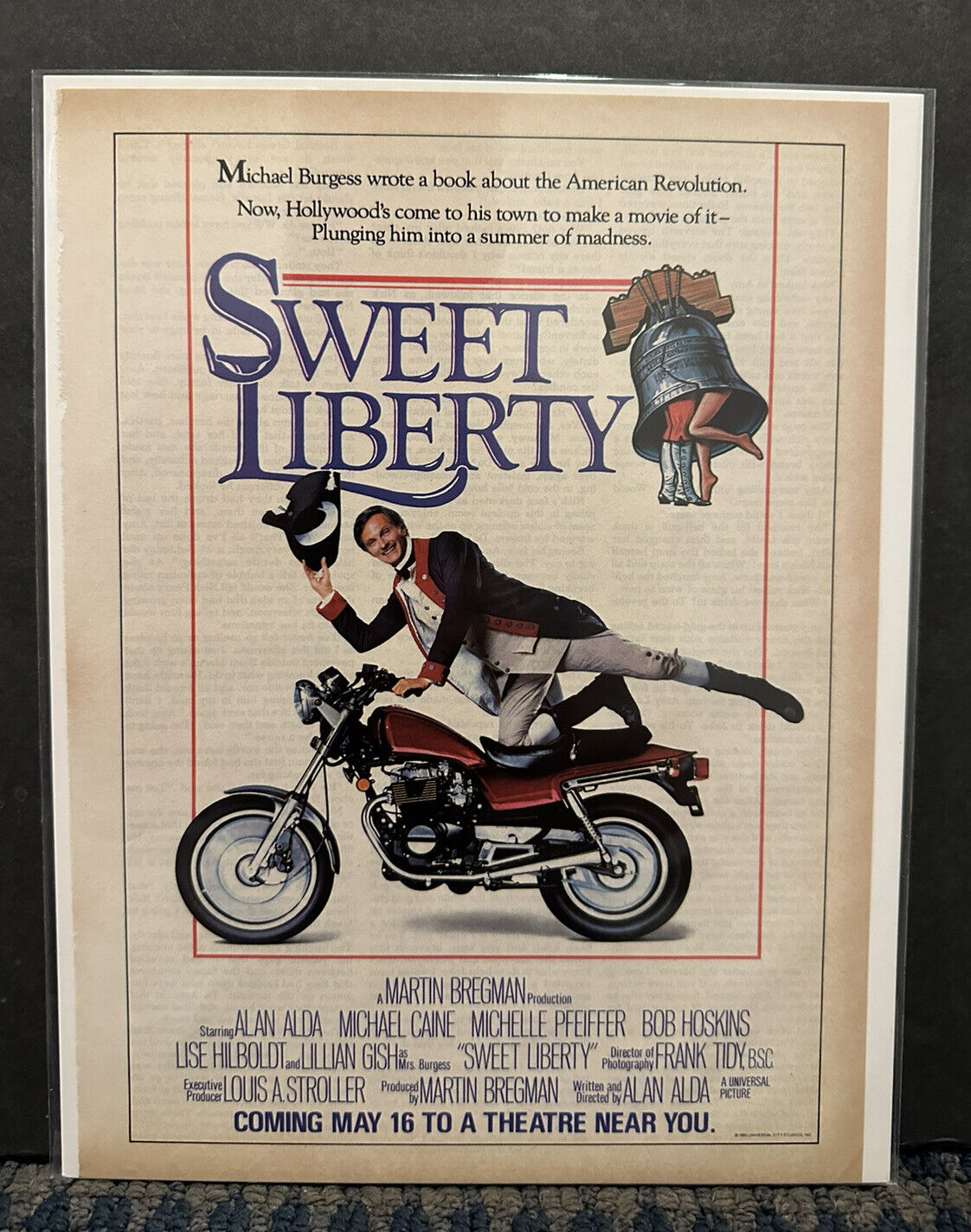 1986 Sweet Liberty Movie Print Ad, Alan Alda  (A1)