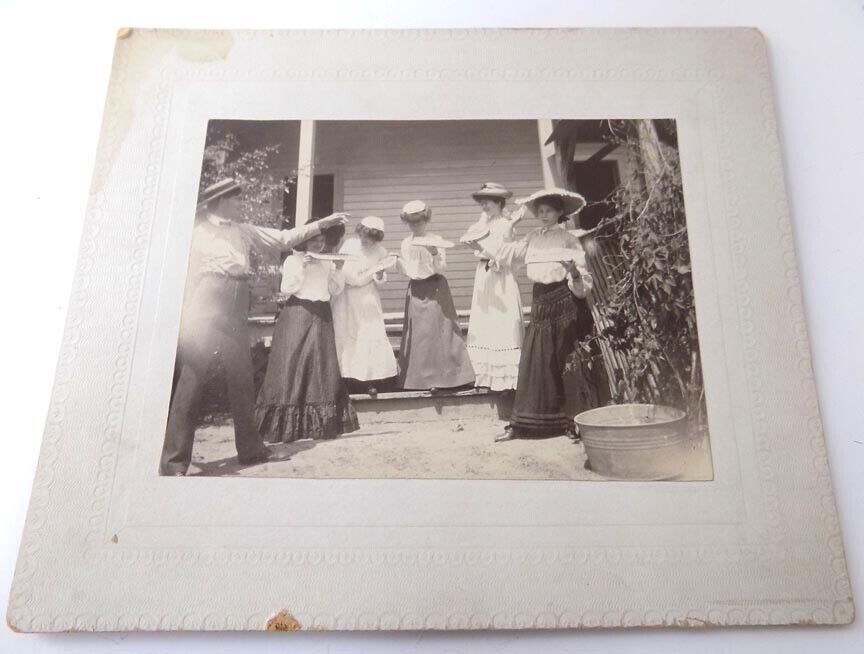 Delightful 1900\'s Photo Named Ladies Eating Slices of Watermelon Pollard AL