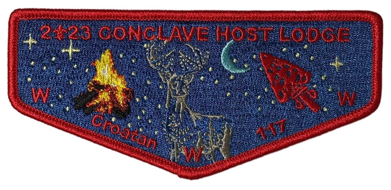 Croatan Lodge 117 East Carolina NC 2023 Conclave Host Flap RED Bdr (YX1418)