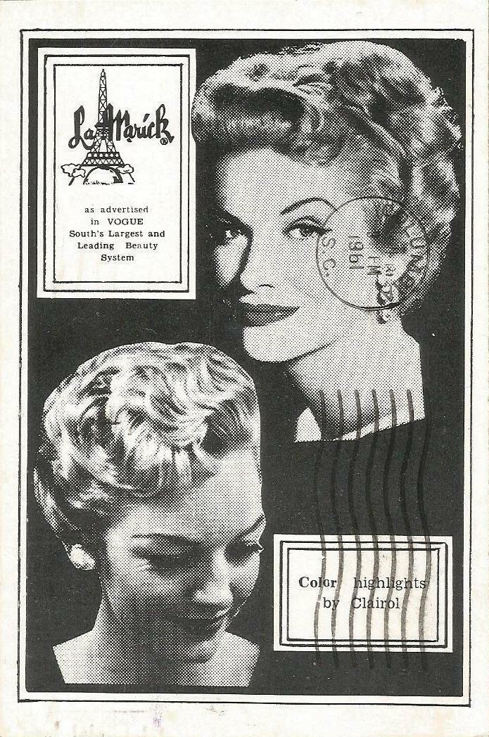 Postcard South Carolina Columbia Belk's La Marick Beauty Salon Advertising 1961