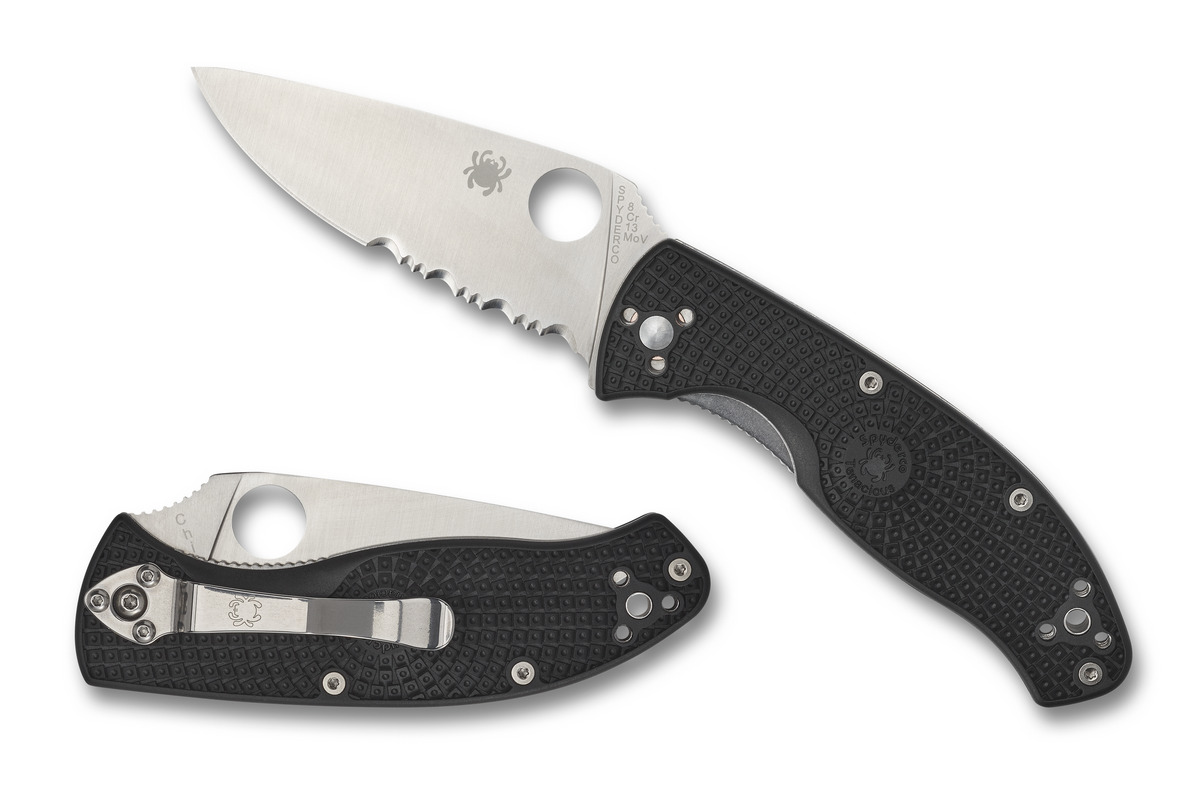 Spyderco Knives Tenacious Liner Lock Black FRN C122PSBK Stainless Pocket Knife