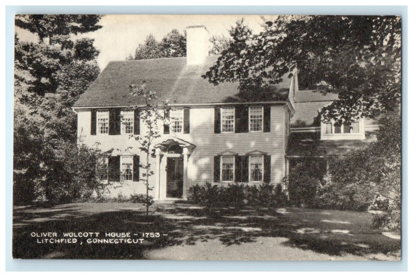 1932 Oliver Wolcott House, Litchfield Connecticut CT Unposted Postcard