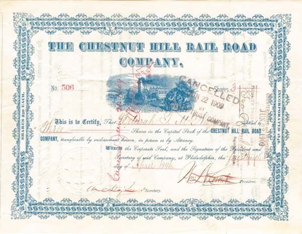 Chestnut Hill Rail Road Co. - Railroad Stocks
