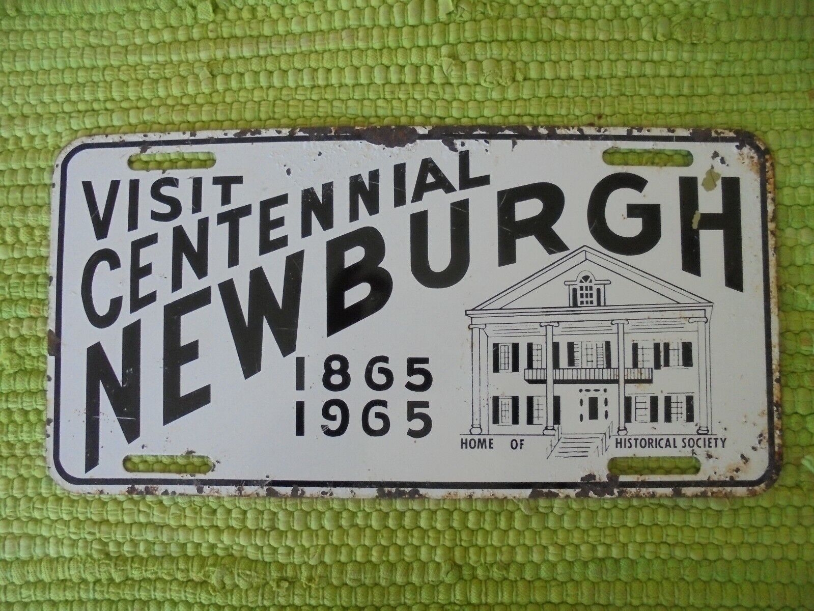 Vintage Centennial NEWBURGH 1865-1965 License Plate Vanity Souvenir Tag Visit NY