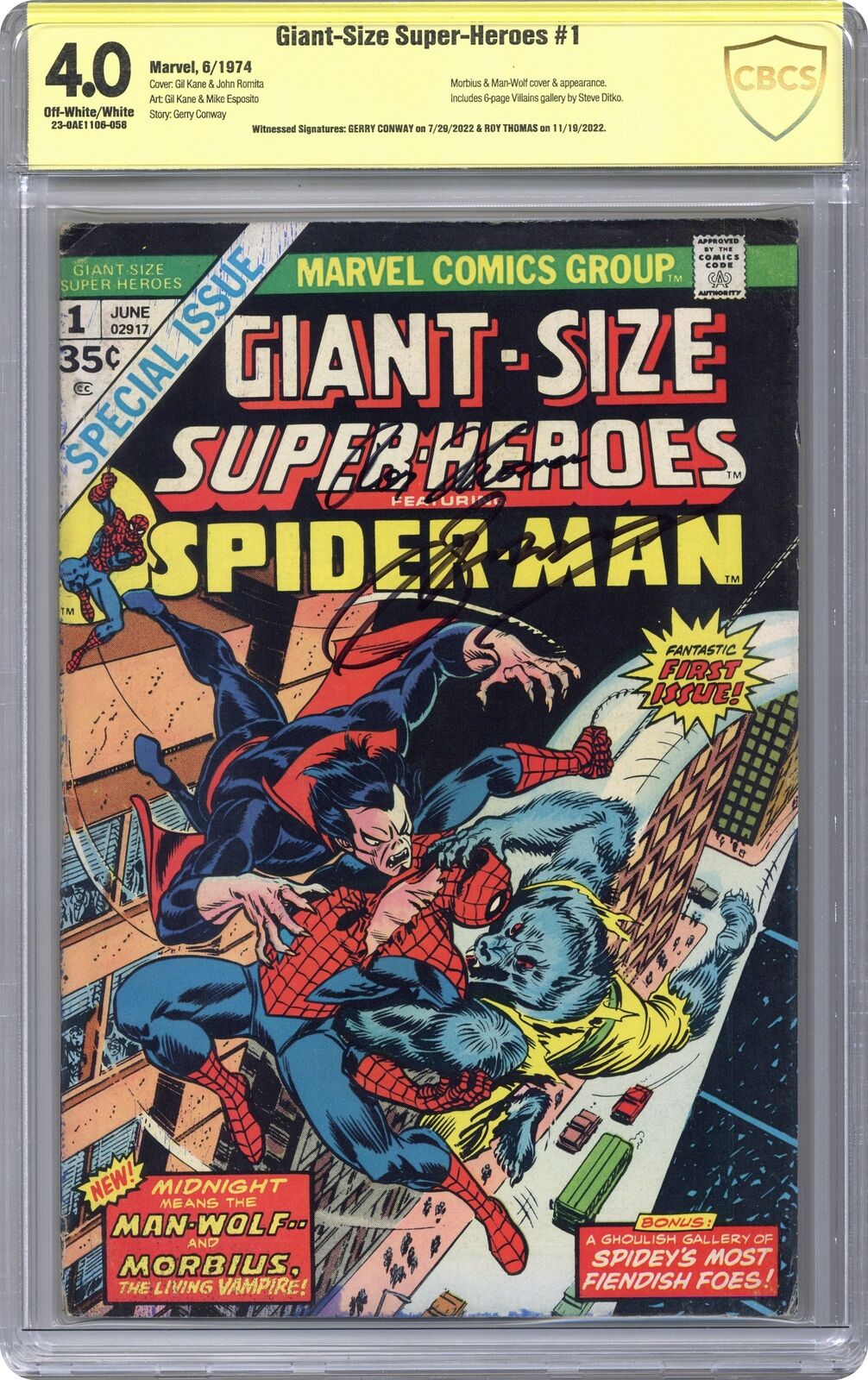 Giant Size Super Heroes Featuring Spider-Man #1 CBCS 4.0 SS Conway/Thomas 1974