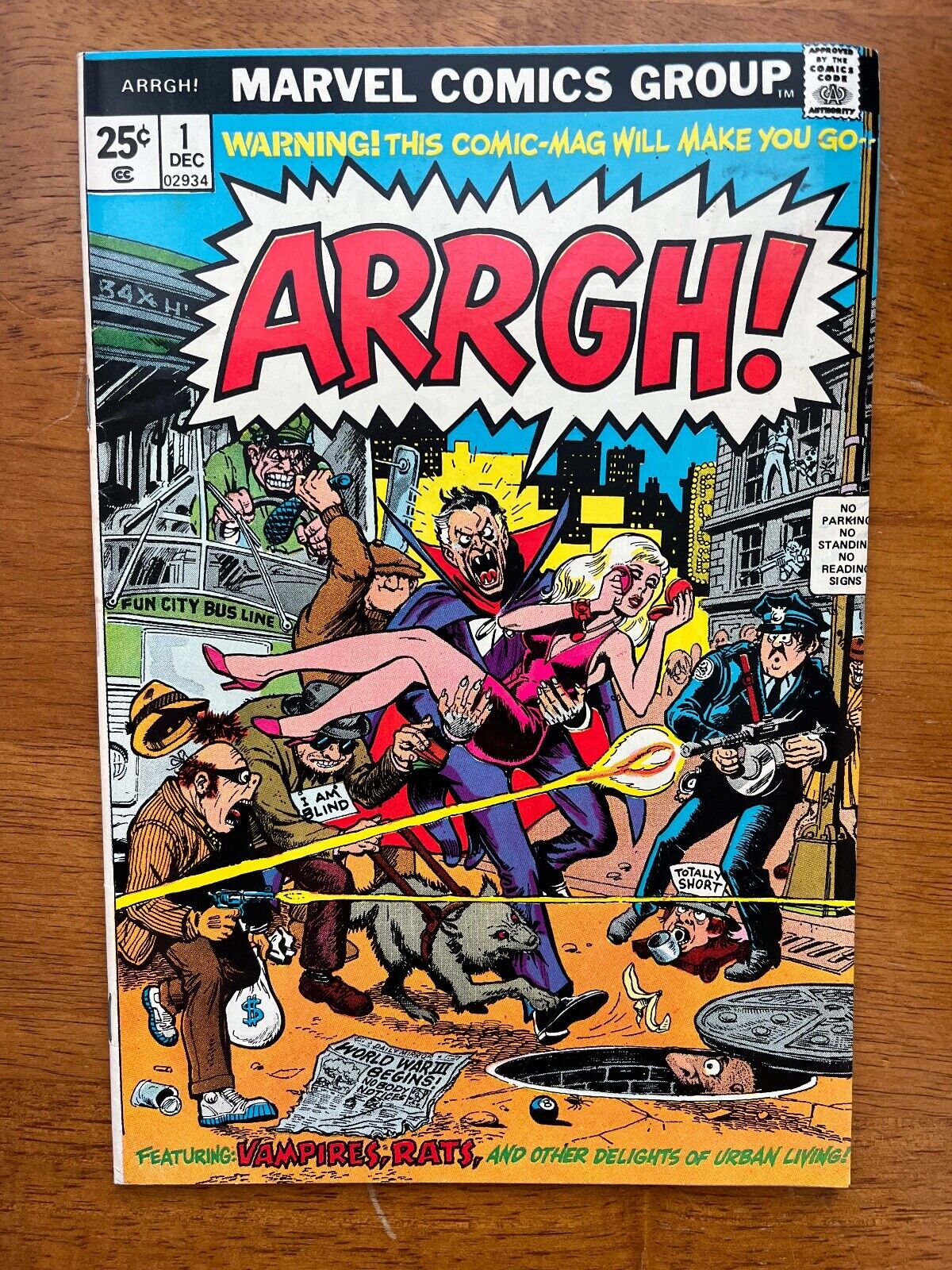 ARRGH 1974 #1 - Marvel  Bronze Age Satire Humor 1974 - 7.5
