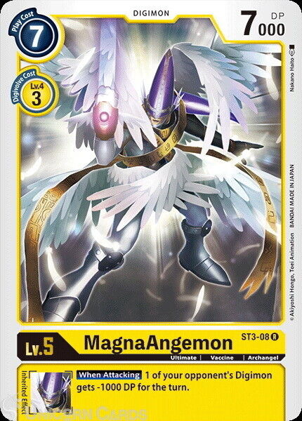 ST3-08 MagnaAngemon Rare Mint Digimon Card