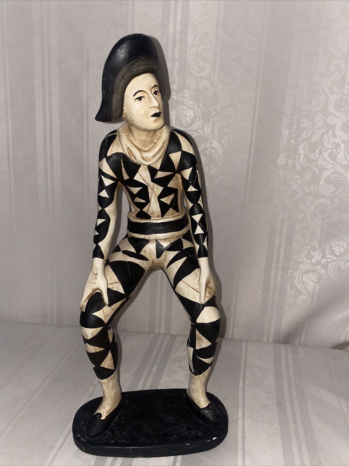 Phillipines Italian Style Harlequin Jester Mime Statue Figurine XM-108B 14inch