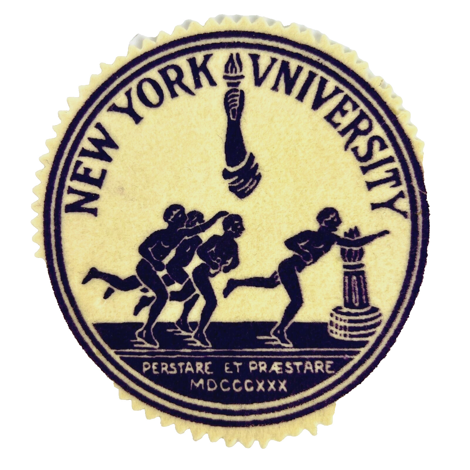 Vintage NYU Seal 1950s New York University Felt Perstare Et Praestare MDCCCXX