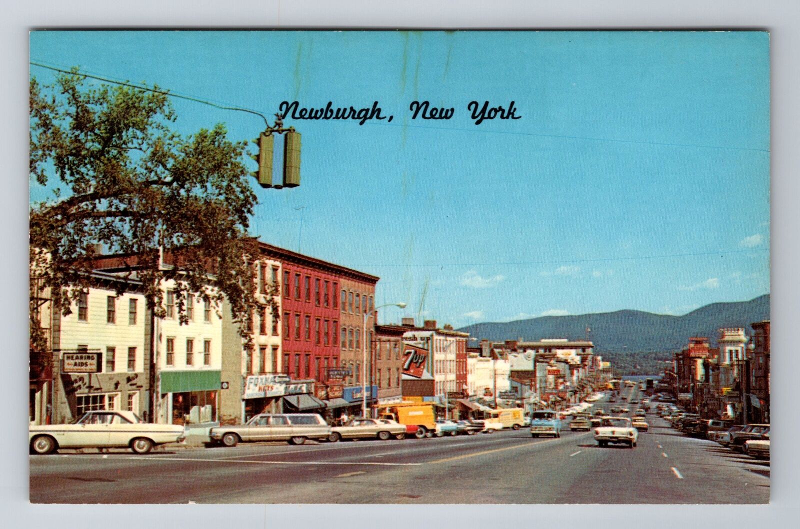Newburgh NY-New York, Broadway Business District, Antique, Vintage Postcard