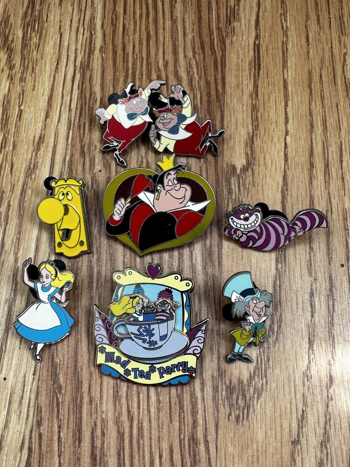 Disney Alice In Wonderland LOT OF 8 PINS Authentic Disneyland Pin Trading 2010