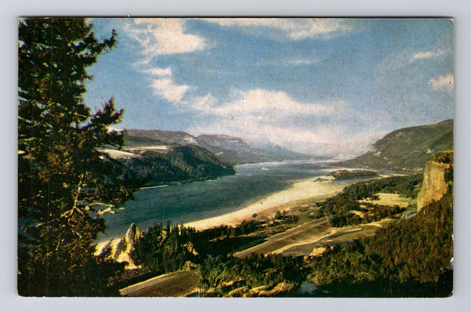 OR-Oregon, Columbia River, Larch Mountain, Vintage Postcard