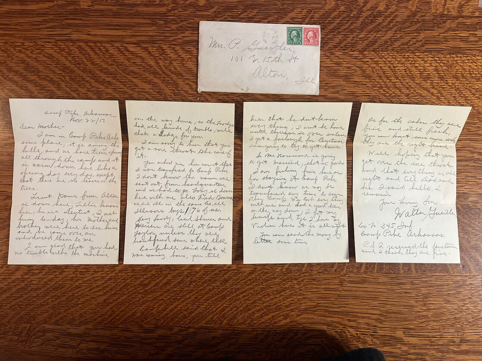 1917 Camp Pike ARKANSAS Letter